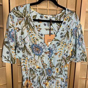 Abel The Label Maya Floral Smocked Midi Maxi Hi Lo Dress - Medium NWT